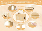 Cat Litter Box Enclosure, Hidden Cat Litter Box Furniture with Scratching Board Doors and Storage 01636746