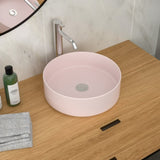 15.75"x15.75" Pink Ceramic Vessel Bathroom Sink W1243P290595