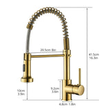 Commercial Kitchen Faucet with Pull Down Sprayer, Single Handle Single Lever Kitchen Sink Faucet W1932P156146