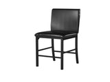 Metal Frame Counter Height Chairs Set of 4 Brown Faux Leather Seat Black Metal Finish Dining Chairs B01146335