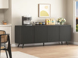 Sideboard Buffet Cabinet with Storage, Long Sideboard Storage Cabinet with 4 Doors, Wood Credenza W409P327405