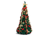 7 FT Fully Decorated Pre-lit Christmas Tree, Pop Up Artificial Xmas Tree with 200 Warm Lights Remote 00697986
