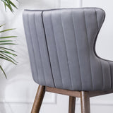 Leland Fabric Upholstered Counter Height Wingback Stools, Set of 2, Gray T2574P165108