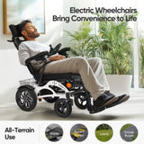 Automatic Reclining Foldable Wheelchairs for Adults, Longest Range 20 Miles of Deluxe 26161024