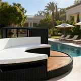 Outdoors Hot Tub Surround Gray Poly Rattan /poly rattan hot tub surround 42590970