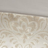 12 Piece Jacquard Comforter Set with Bed Sheets Khaki Cal King B03597187