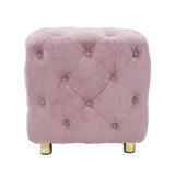 Pink Modern Velvet Upholstered Ottoman, Exquisite Small End Table, Soft Foot Stool,Dressing Makeup W1170103513