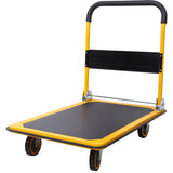 Foldable Platform Truck Push Dolly 660 lb. Weight Capacity Black and Yellow W465P171070