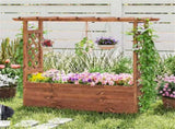 Natural Pine Wood Raised Garden Bed, 100% Solid Pine Construction & Hanging Roof Design 77341883