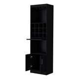 ZUN Black Bar Cabinet with Wine Storage B062P193653