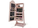 Pink, heart-shaped, MDF, spray-painted, 1-door, 1-shelf children's jewelry and mirror cabinet 11868552