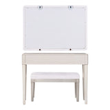 Modern Vanity Desk with Mirror, Adult Makeup Table Set with Stool, Home Office Desk, 2 Large N844P262898A