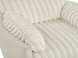 Bocaton Wide Wale Corduroy Upholstery Manual Recliner, White T2574P245446