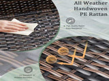 Outdoor PE Wicker Side Table with Storage, Small Patio Storage Bin Container for Hose Cushion Towel, 12967570