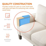 Modern Living Room Furniture Loveseat in Beige Fabric W109741572