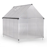 6x8 FT Polycarbonate Greenhouse, Outdoor Walk-in Green House with Vent Window, Hinged Door, Rain W2181P156139