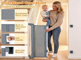 Retractable Baby Gate, 71in Wide Mesh Safety Gate with Double Lock, One-Hand Operation, No Bottom 79263297