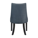 ZUN Blue Textured Fabric Upholstered Side Chairs Set of 2, Dark Walnut Finish Wooden Legs Modern Dining B011P257327