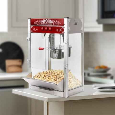 ZUN 20oz Commercial Popcorn Machine with Stainless Steel Kettle and Warming Deck, Countertop Popper T3173P266360