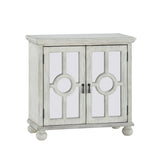 ZUN Classic Storage Cabinet Antique White 1pc Modern Traditional Accent Chest with Mirror Doors Pendant B011P169760