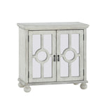 ZUN Classic Storage Cabinet Antique White 1pc Modern Traditional Accent Chest with Mirror Doors Pendant B011P169760