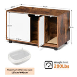 ZUN Cat Litter Box Enclosure, Hidden Cat Washroom, Kitty End Table, Furniture Style with Double W1687P181870