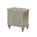 Wood Nightstand with 2 Drawer in Antique Silver SR014390