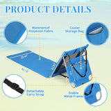 Foldable Beach Lounger, Lightweight Beach Mat Lounge Chair with Breathable Mesh Back, Cooler Pocket 50286081