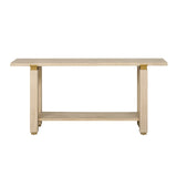 U_Style 62.9" Modern Minimalist Console Table, Solid Wood Entryway Sofa Table with Metal Accents, N711P289140O