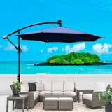 10 ft Outdoor Patio Umbrella Solar Powered LED Lighted Sun Shade Market Waterproof 8 Ribs Umbrella W65690319