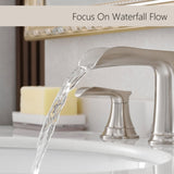 Bathroom Faucets for Sink 3 Hole Brushed Nickel 8 inch Widespread Bathroom Sink Faucet with Pop Up W1932P182000