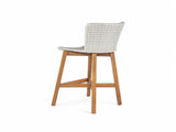 Lymington Outdoor Bar Stool, Teak Finished Wood with Light Grey Wicker, Set of 2 N775P278094G