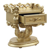 Gold 1-Drawer Nightstand B062P215396