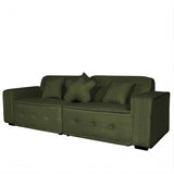 ZUN Green, Velvet cloth Modern Indoor Sofa With Three Pillows, 93.50"*35.23"*30.70" 76467165