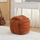 060-Chenille Fabric Modern Knot Design Ottoman Makeup Stool Footstool, Comfortable and Stylish Seat W527P239022