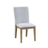 Delphine Set of 2 Gray Linen Fabric 19" Dining Chair B061125429