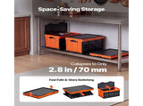 Plastic Collapsible Storage Bins with Lids, 45L 3-Pack, Stackable Folding Crates with Handles, 58823793
