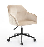 ZUN Velvet Office Desk Chair, Modern Home Desk Chair with Wheels , Vanity Chairs for Living Room, W2725P190515