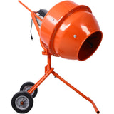 370W Portable Electric Concrete Mixer Cement Mixing Barrow Machine Mixing Mortar Handle with Wheel W46572270