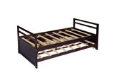 Twin Size Bed Headboard, Footboard, Trundle and Three Storage Drawers, Twin Size Pine Wood Bed W504P197165