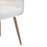 ZUN Dining Chairs with Faux Fur, Mid Century Side Chairs with Solid Painting Steel Leg for Dining Room 00840312