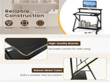 Black Rolling Computer Desk with Power Strip 32" Mobile Office Desk with Monitor Stand 36811141