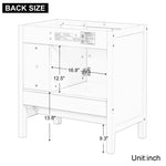 ZUN 30" Bathroom Vanity Base Only, Solid Wood Frame, Bathroom Storage Cabinet with Doors and Drawers, 89903738