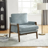 Kelly Mid-Century Modern Velvet Accent Armchair, Blue T2574P180240