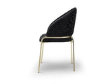 Onyx Modern Style 2PC Chairs made with Velvet fabric and Gold coated metal Legs - Black B009P332650