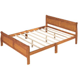 ZUN Queen Size Wood Platform Bed with Headboard and Wooden Slat Support 18391919
