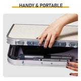 Outdoor Folding Camping Table, 2ft Portable Pinic Table with 3 Adjustable Height, Small Aluminum 11203200