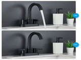 Bathroom Faucet 2 Handle Centerset Sink Faucet with Pop Up Drain Assembly, 4 Inches 02408026