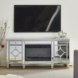 ZUN W 57" X D 15 " X H 25.6" Flash silver combination TV fireplace cabinet 98476903