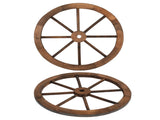 2pcs 24-Inch Old Western Style Garden Art Wall Decor Wooden Wagon Wheel Brown 37138993